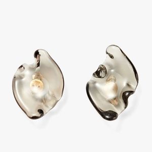 Proenza Schouler Murano glass earrings- smoke grey - SS18